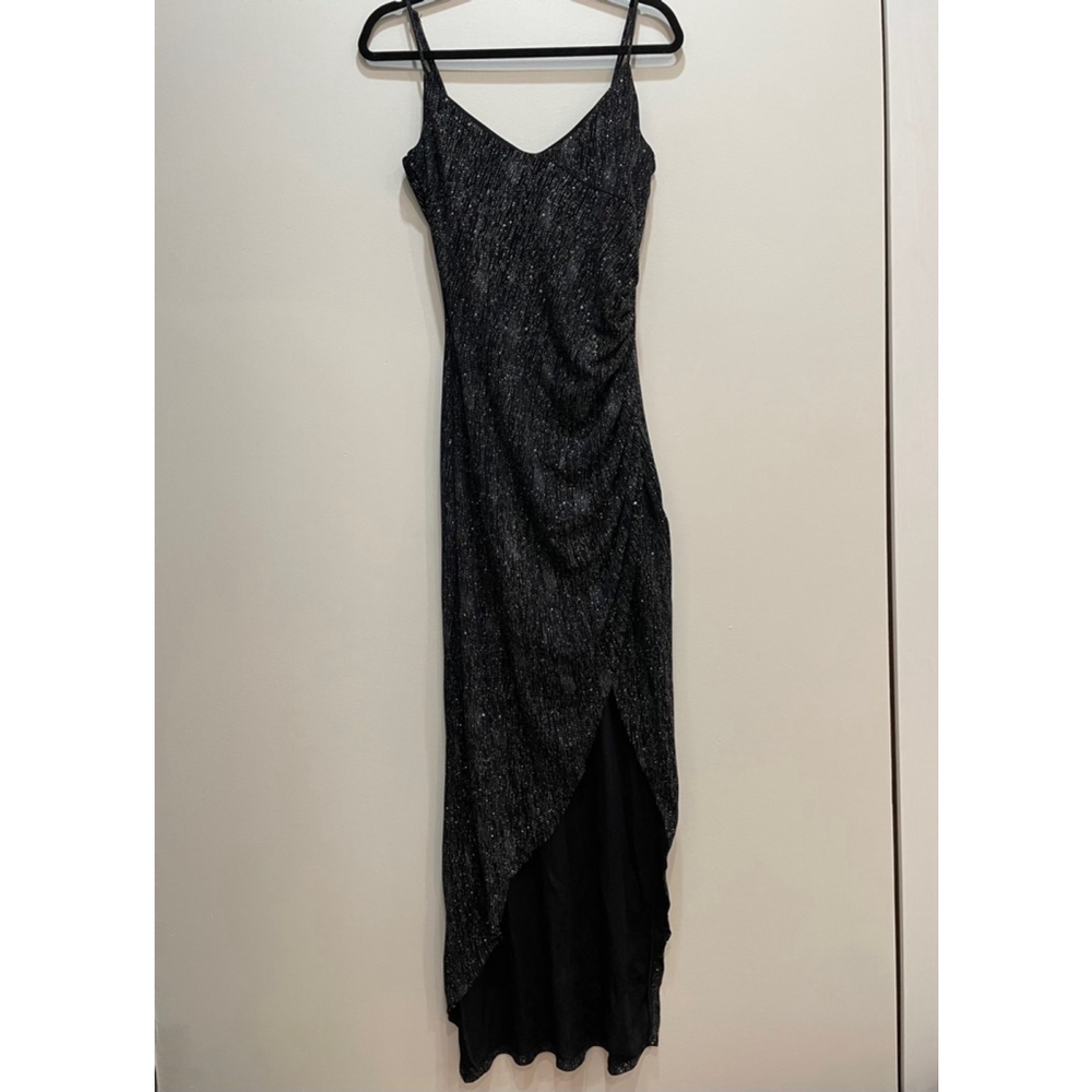 Vintage Y2K Eclipse Glitter Asymmetrical Dress L Fairy Whimsigoth Prom Formal